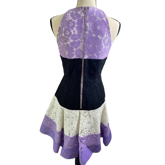 Alex Perry Color Block Lace Embroidery Mini Dress Size 8UK or 4US - Picture 10 of 14